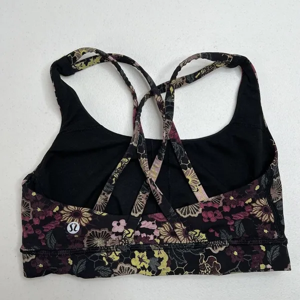 Lululemon Size 4 Energy Bra Fluorolace‎ Multi Medium Support Stretch B / C Cup - Image 6