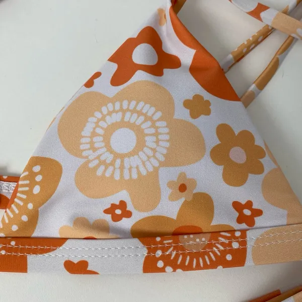 Aurelle Swim X McCall Mitchell White and Orange Floral Bikini - Image 11