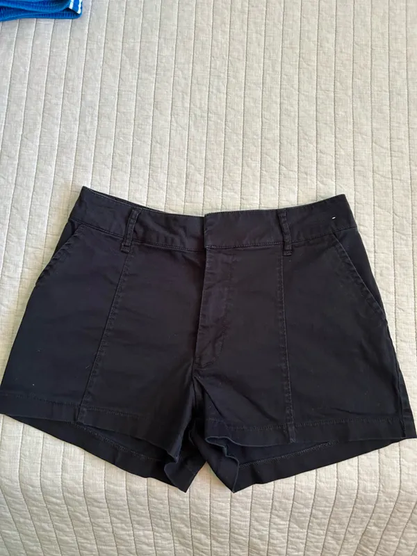 Abercrombie Vtg Y2K black chino cotton micro shorts 25” - Image 2