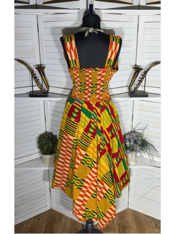 Vintage retro 70s dress hippie boho patchwork asymmetrical Western art whimsical - Image 2