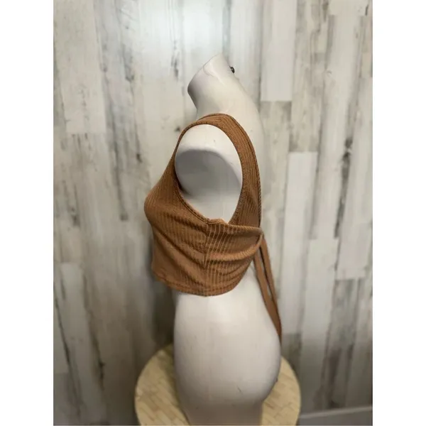 Brown crop top blouse - Image 2