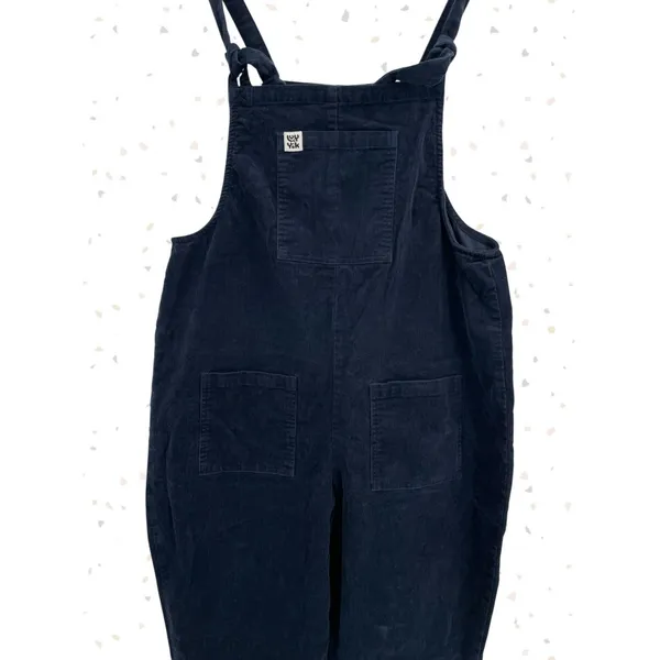 Lucy and Yak Navy Corduroy Dungaree Overalls Dark Blue Organic Cotton Size 12 - Image 3
