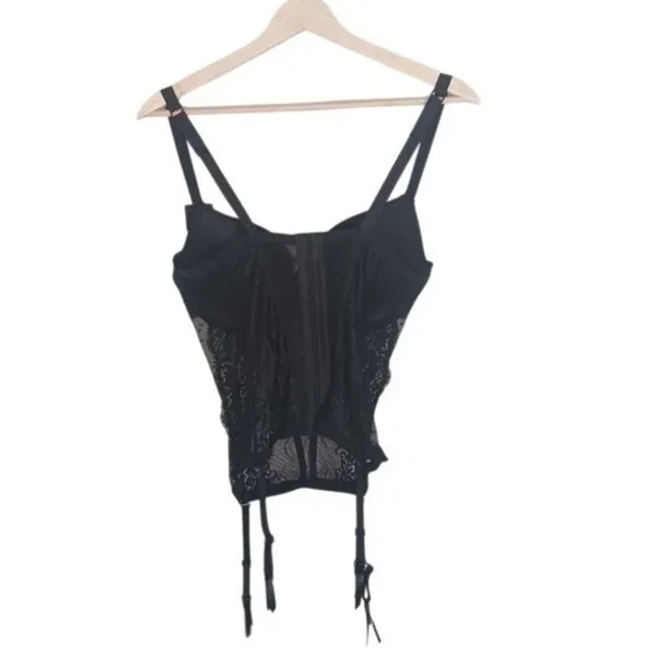 Fredericks Hollywood Arielle Lace Bustier XL Black Corset Boned Underwire NWT - Image 3