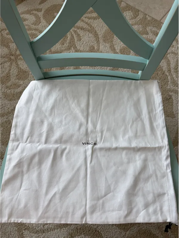 Vince White Cotton Dust Bag with Drawstring Closure - Image 3