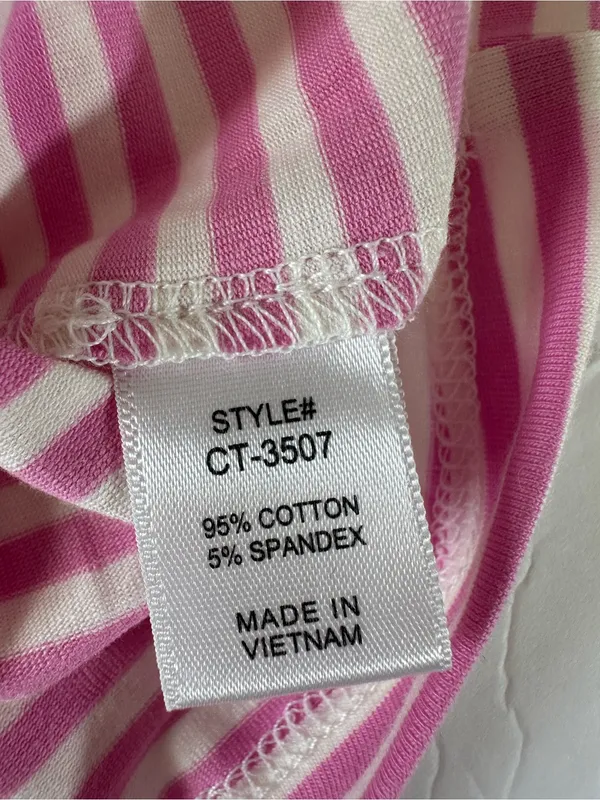 ZENANA Striped Ribbed Crewneck T - Shirt Women’s Candy Pink Sz Small Cotton - Image 7