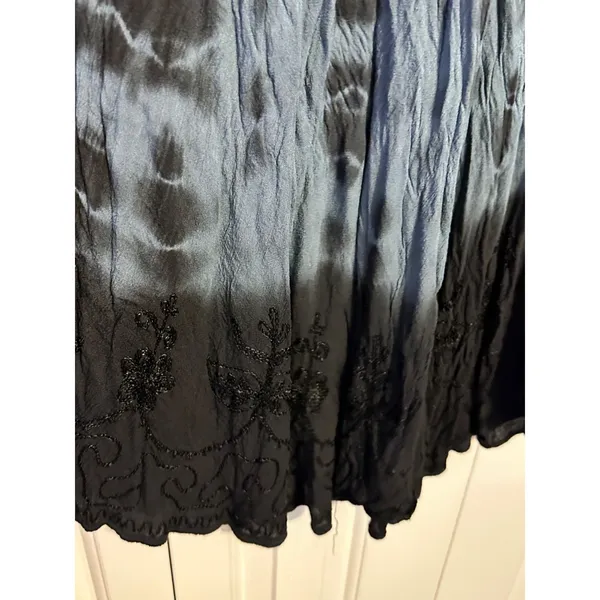 In Gear Dress Tie Dye‎ Boho Blue Black Embroidered OSFM Hippie Festival NWOT - Image 6