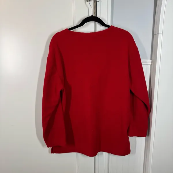 Vintage Red Lake Louise Fleece Sweater Sweatshirt travel Canada 90’s‎ size large - Image 3