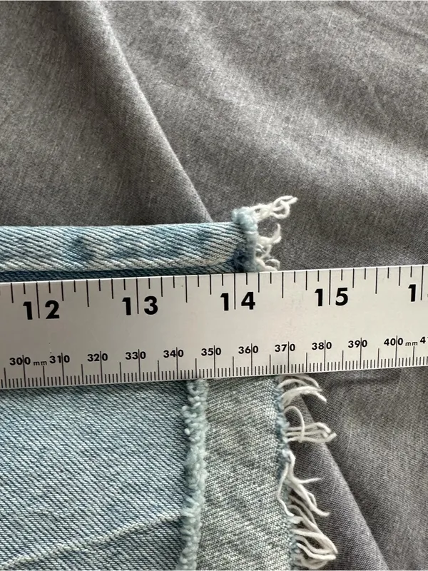 Abercrombie Curve Love High Rise Mom Jean Cutoff Shorts 33/16 Light Wash - Image 9
