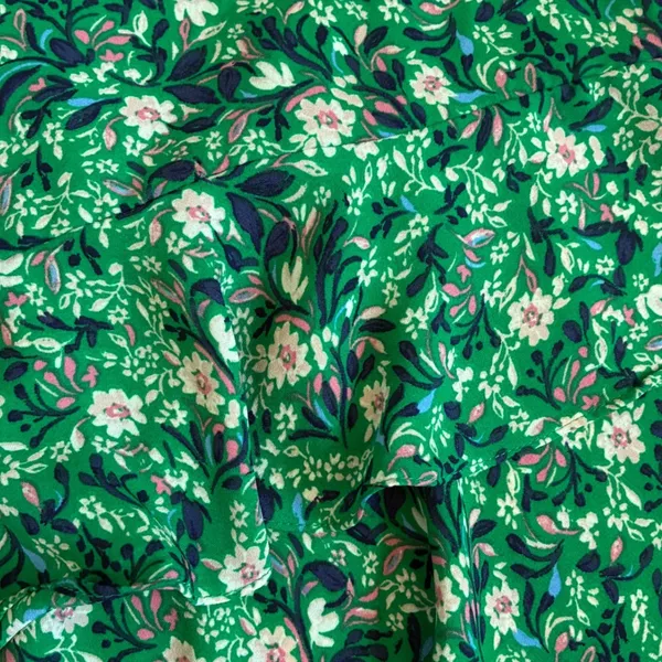 Lulus Green Floral Wrap Skirt Ruffle‎ High-Low Midi DE287B Womens Medium - Image 9