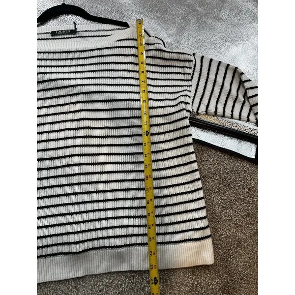 LRL cream & black striped Off Shoulders‎ coastal/farmhouse chic vibe XL - Image 6