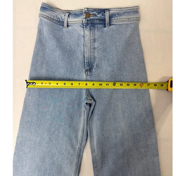 Rip Curl Women's 27 Light-Wash High-Waist Wide-Leg Frayed Jeans - Image 6