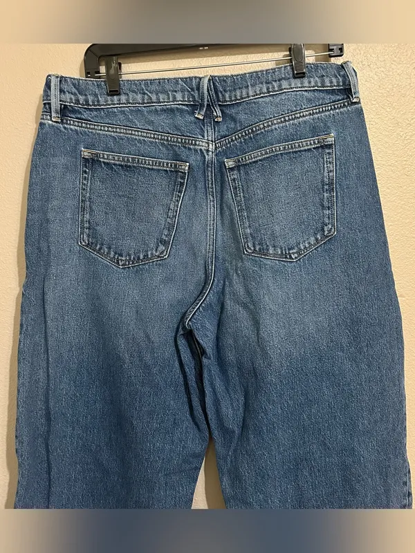 Good American Good Barrel Leg Relaxed High Rise Denim Jeans Women’s 12 / 31 - Image 6