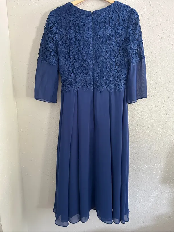 JJ’s House Mother of the Bride Formal Wedding Blue Lace Gown Dress - Image 5