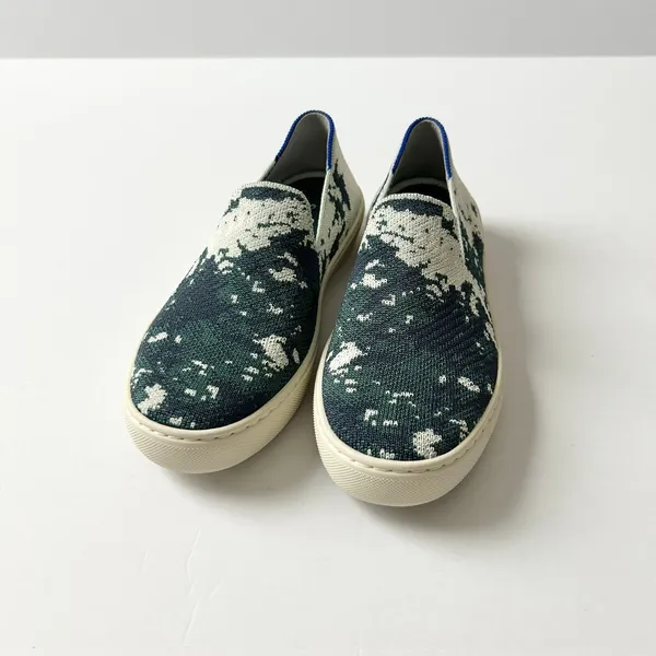 NEW Rothy's The Sneaker Sea Green Shibori Slip On Washable Shoes Size 6 - Image 3