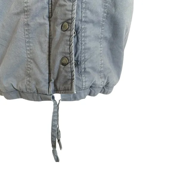 Vintage 80s Quilted Puffer Coat Mixed Media Gray Blue size S Pan Asia Grunge - Image 7