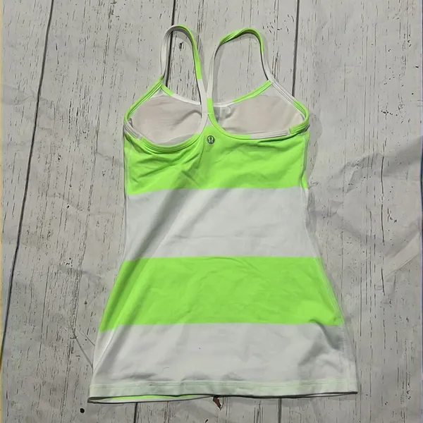 Lululemon green and white striped spaghetti strap shirt - Image 4