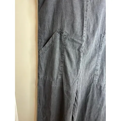 Universal Thread Boho Utility Wide Leg Overalls Sz:S Charcoal Gray Cotton Linen - Image 6
