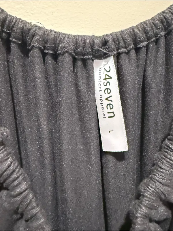 24seven Ruffle Off Shoulder Maxi Dress Black Women’s Size Large Stretch - Image 4