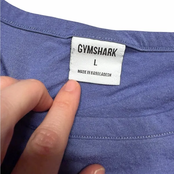 💪 Gymshark Blue Tie-Front Logo‎ Tee 🔵 Size L - Image 5