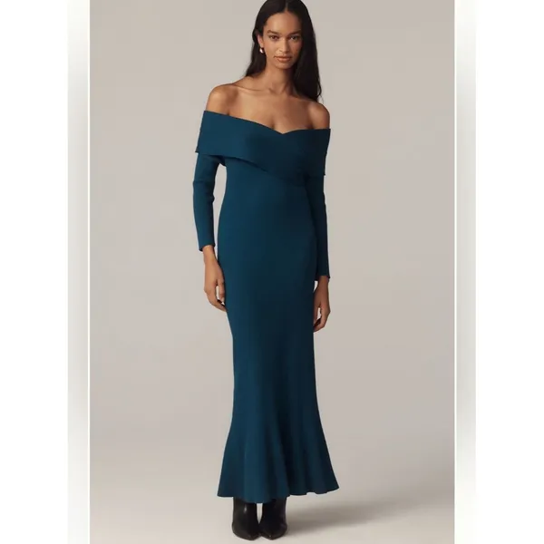 Anthropologie Off-Shoulder Slim Sweater Dress - Image 3
