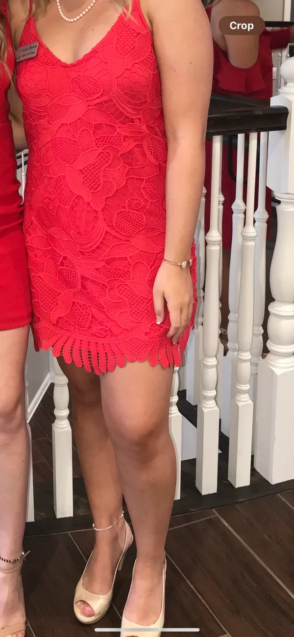 Express Red Lace Dress - Image 3