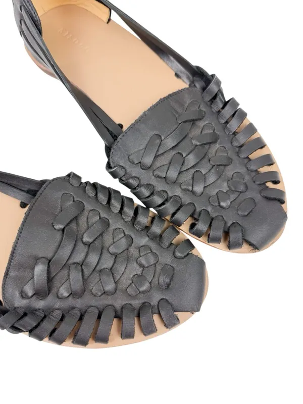 Nisolo Hurache Sandals Woven Fisherman Flats Black Size 9 - Image 6