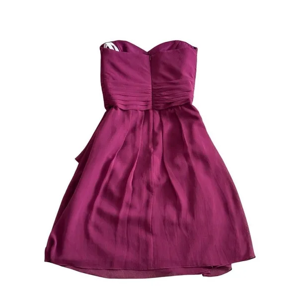 David’s Bridal Strapless Plum Dress Size‎ 4 Bridesmaid Formal Back Zip - Image 2