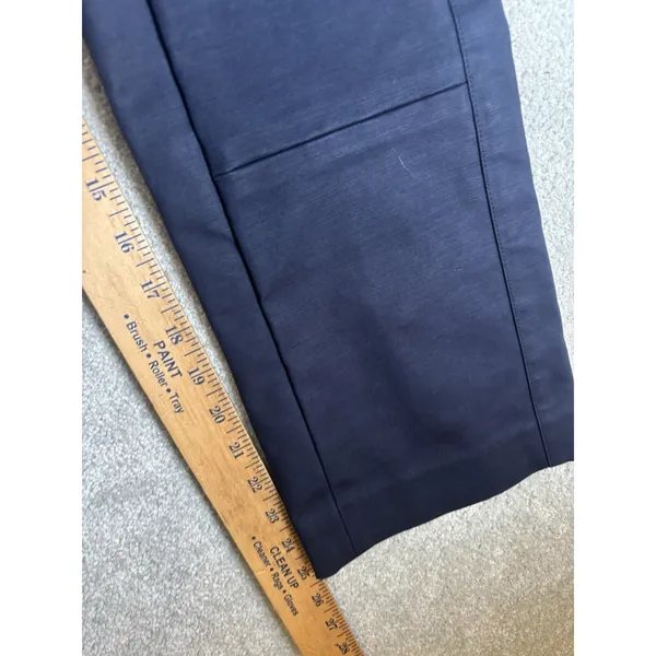 tory burch navy leg snap button mini flare crop trouser 6 Pockets Zip Button‎ - Image 10
