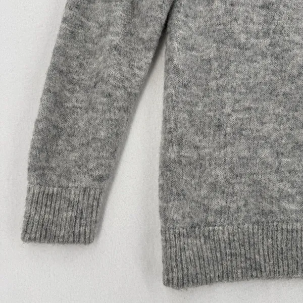H&M Mohair Wool Blend Sweater Women S Gray Fuzzy Crewneck Quiet Luxury Cozy - Image 5