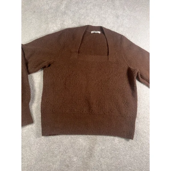 Madewell Square Neck Sweater M Ribbed - Image 3