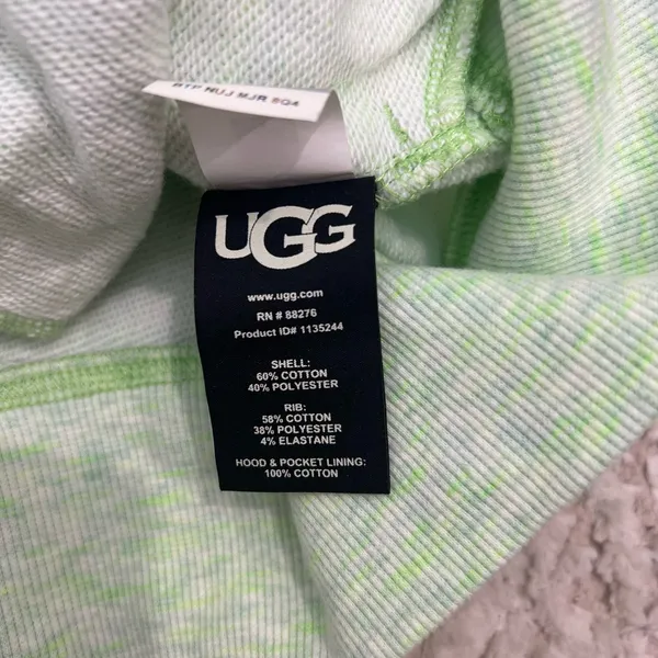 UGG Cropped Lime Green Hoodie Jacket - Image 6