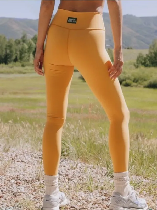 Daily Drills Go! High Rise Leggings Honey Gold Mustard Yellow - Image 5