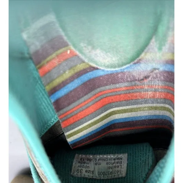 Dansko Women's Sneakers Sz 39 Elise Gray‎ Turquoise Suede Comfort Casual Walking - Image 5