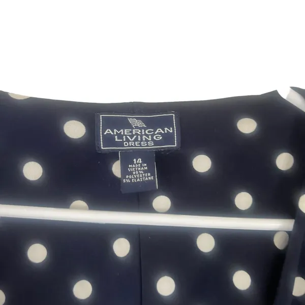 American Living Women's 14‎ Blue Polka Dot Runched Ruffle Dress Kentucky Derby - Image 6