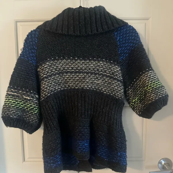 Free People Chunky Knit Shawl Collar Cardigan Wool Blend Oversized Boho Sweater - Image 3