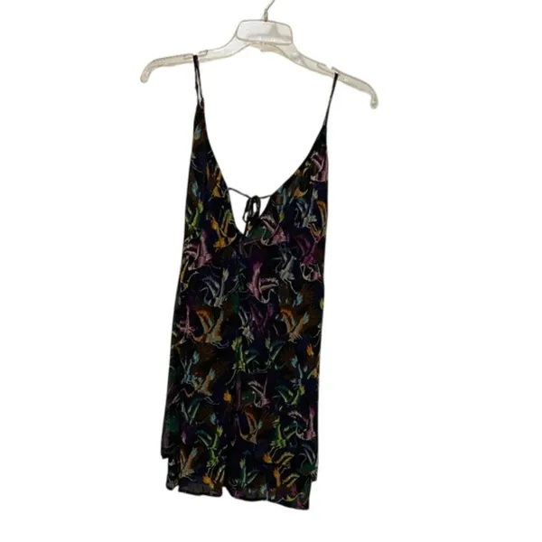 Anthropologie Crane Bird Print Tiered Mini Dress Tunic Top Women's Size L - Image 2