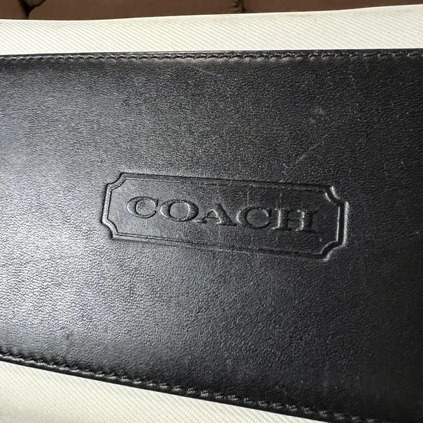 Coach Tote Bag Womens Medium White Canvas Black Leather Shoulder Purse L3J-7441 - Image 6