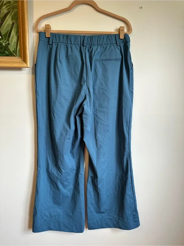 Halara Flex Mid Rise Pocket Straight Leg Work Pants Abyss Blue Womens Large NEW - Image 8