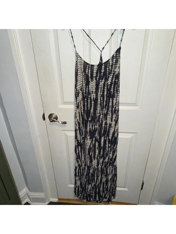 Zara Women's Blue and Navy Dress - Image 3