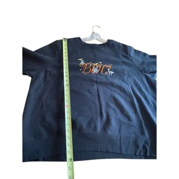 Just My Size Halloween "Boo" Graphic Black Sweatshirt 1X Cotton Blend Casual Fall Fashion - Image 5