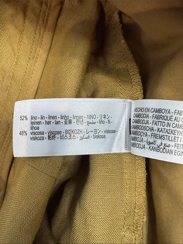 Zara safari granola girl linen blend high rise shorts size small - Image 4