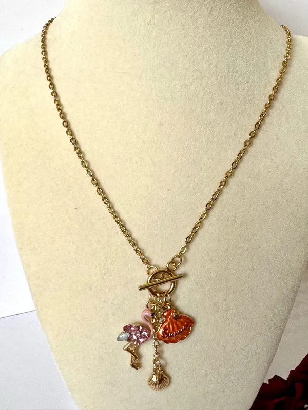Pink Flamingo Necklace (978) 🦩 - Image 4