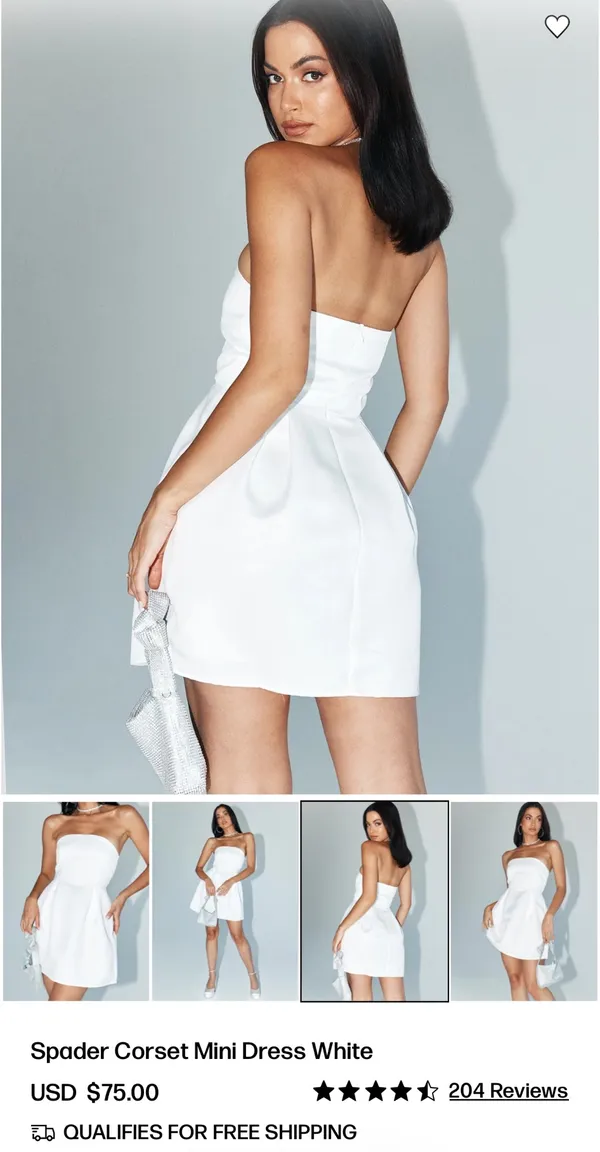 Princess Polly Spader Corset Mini Dress White - Image 6