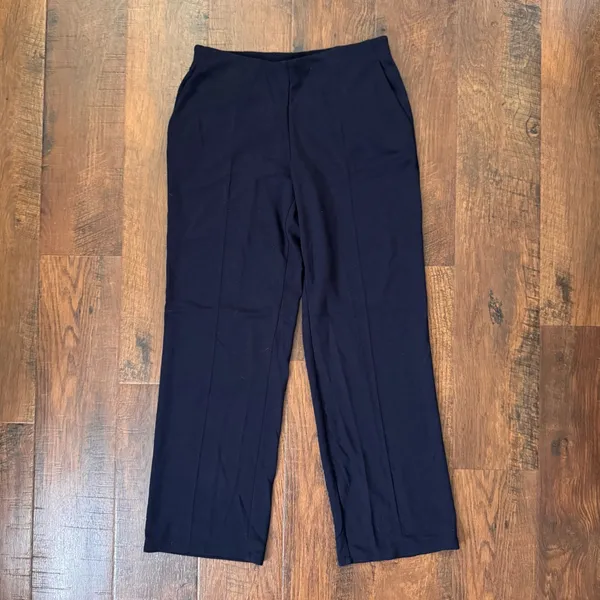UNIQLO navy elastic waist ponte pants, size M - Image 4