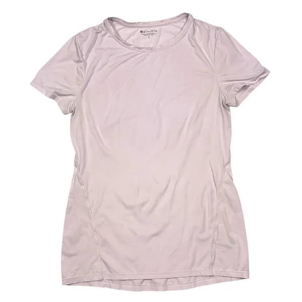 Athleta Limitless Tee‎ Womens Short Sleeve Workout Shirt Performance Pink Small - Image 2