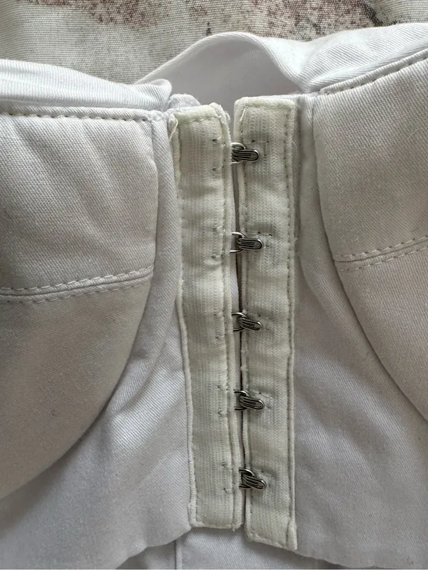 RTA Leia Strapless White cotton Tie-Front button up Bustier Top blouse, size S - Image 10