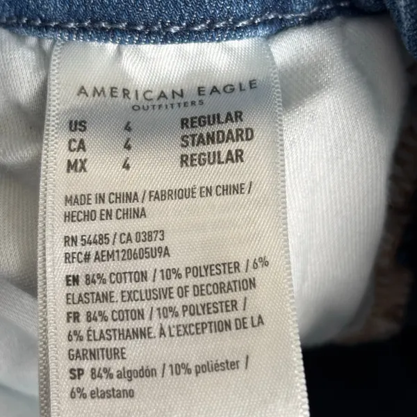 American Eagle The Dream Jean Distressed Skinny Jeans Size 4 Regular Stretch‎ - Image 7