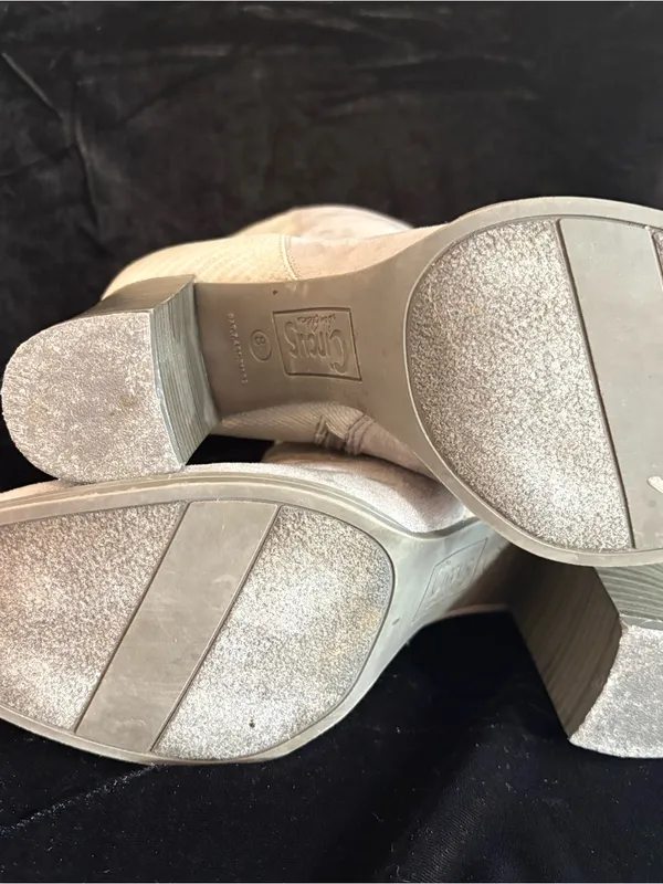 Sam Edelman Gray Suede Block Heel Ankle Boots - Women - Image 9