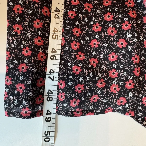 Code Mode Floral Smocked Long Sleeve Midi Dress Black Red Boho Cottagecore Sz M - Image 11
