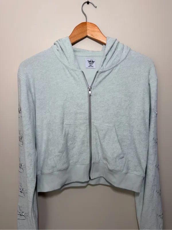 Boys Lie Cropped Terrycloth Sweatshirt M/L - Image 7